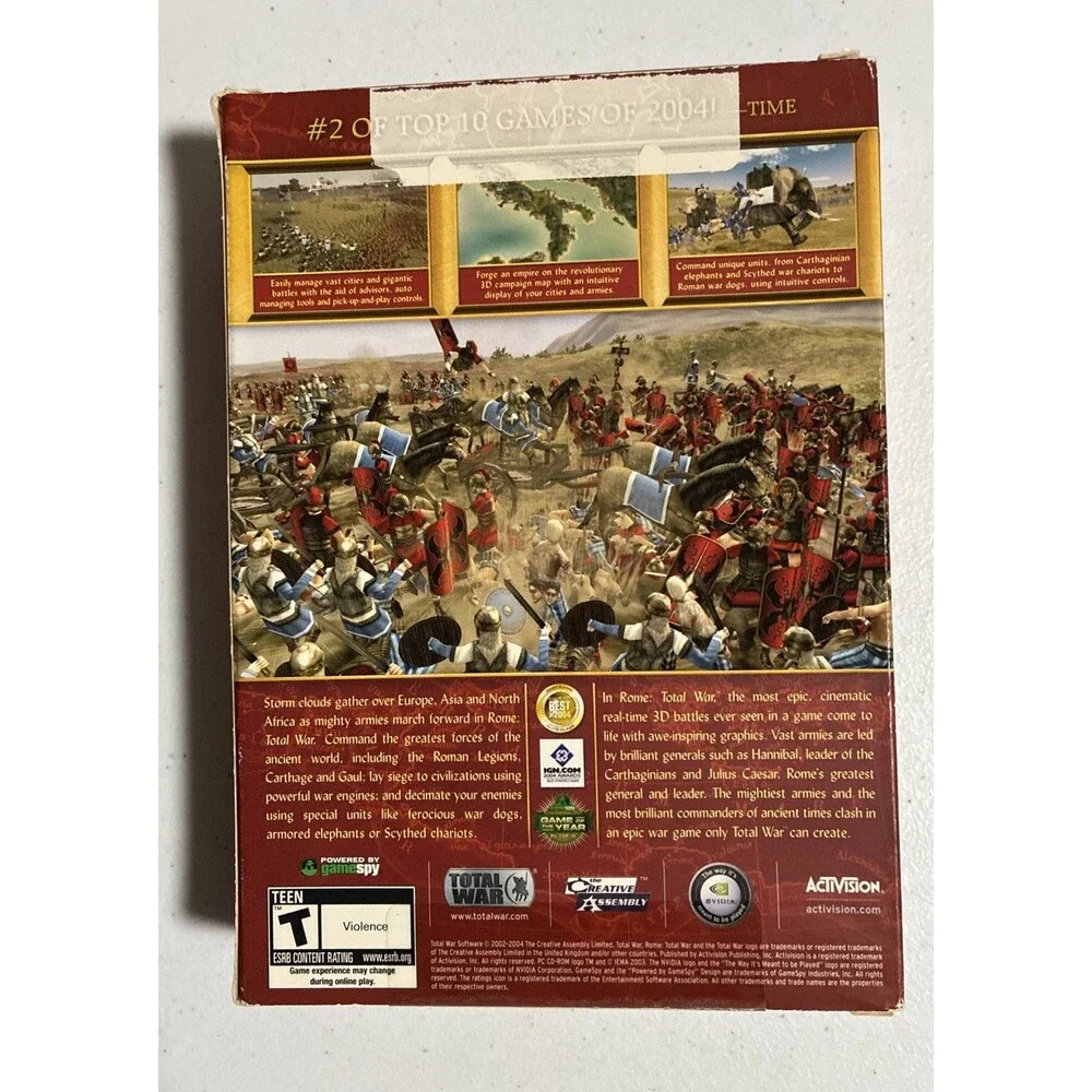Vintage Y2K PC Windows Strategy Game Rome: Total War 2004